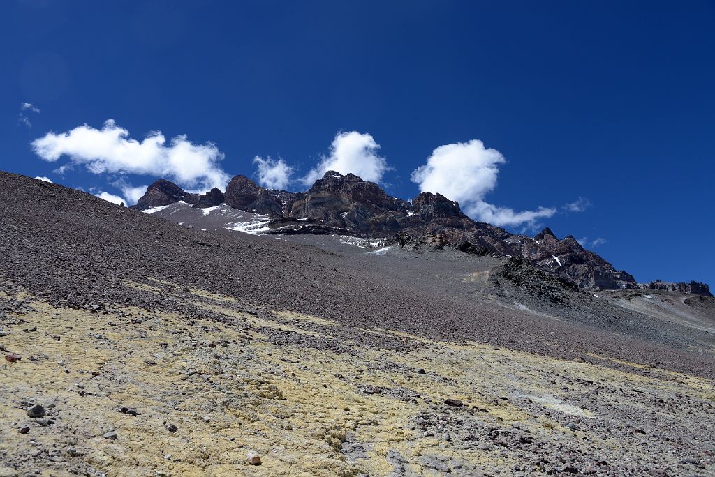 06 Aconcagua Summit Left Of Centre With South Summit In The Centre And West Face On Right From The Descent Between Camp 2 Nido de Condores 5600m And Plaza de Mulas